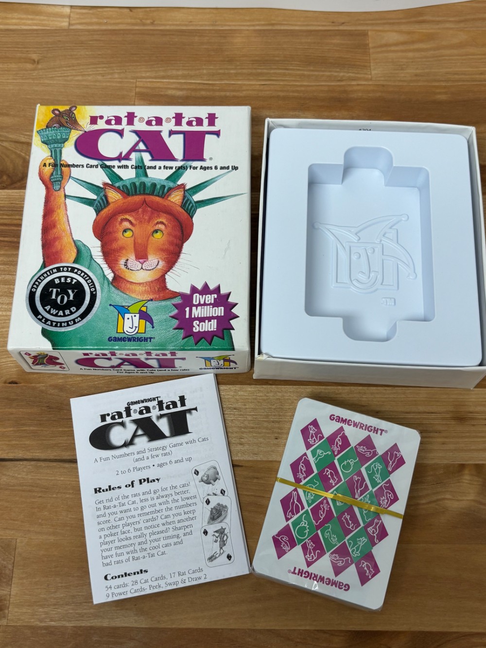 Rat-a-Tat Cat Card Game Gamewright 1996 Numbers Strategy Game
