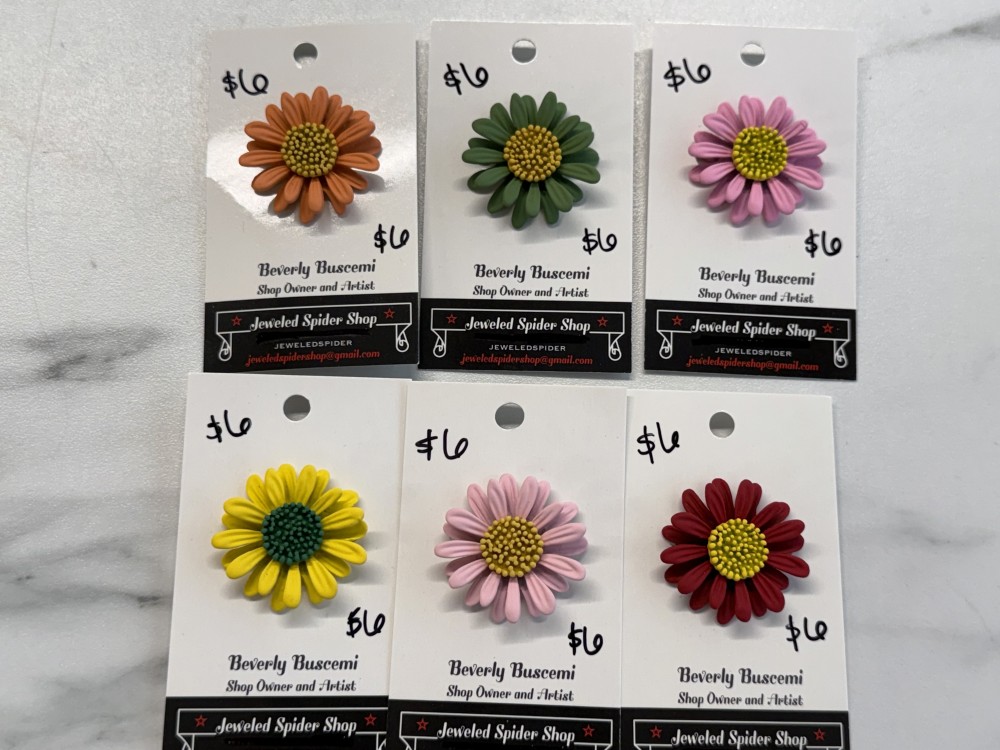 Brooch Pin - Sun Flowers various colors