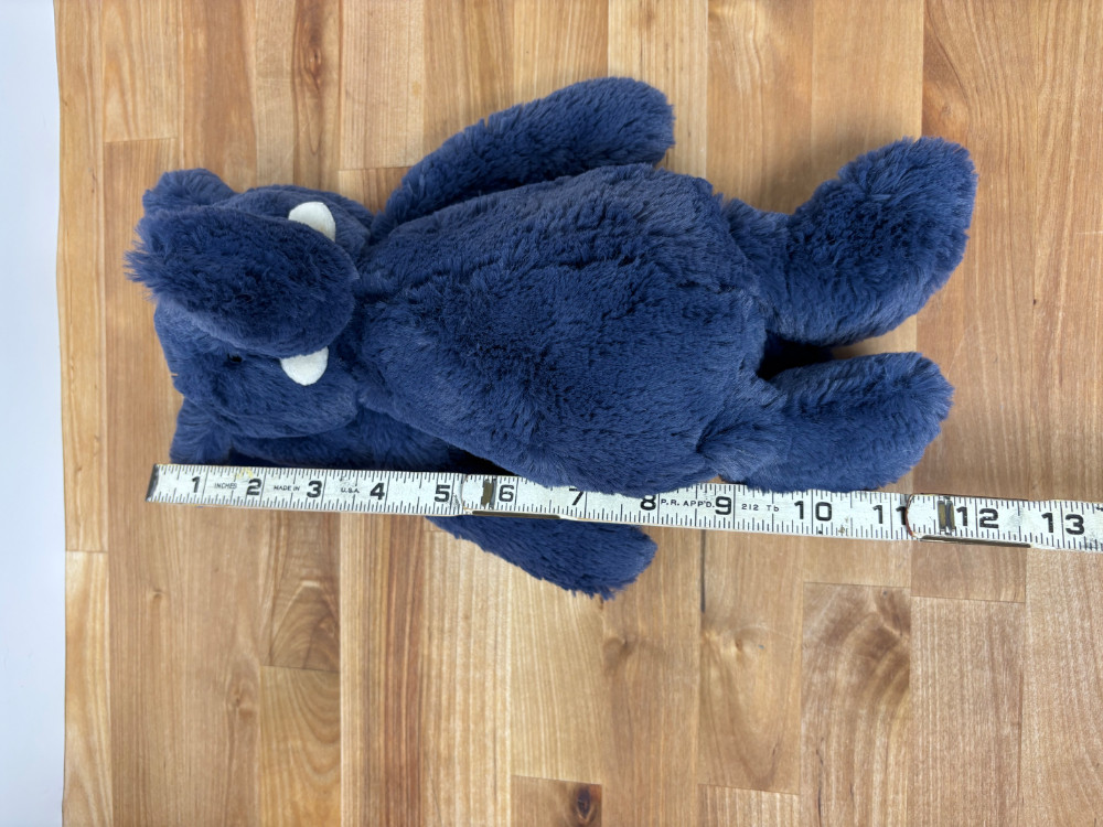 Jellycat London Navy Blue Bashful Elephant Plush Stuffed Animal – 12 Inch