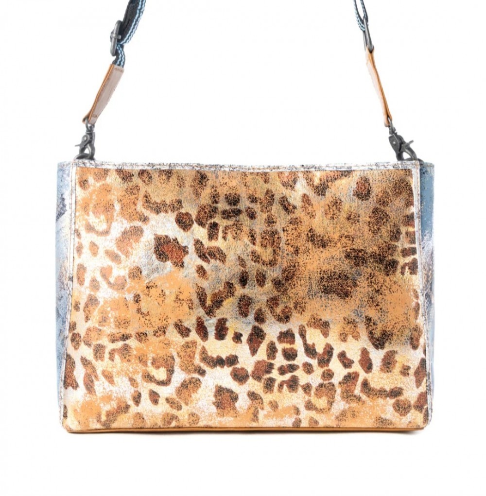 Bags Shoulder Myrabag Safari Glow Metallic Cheetah