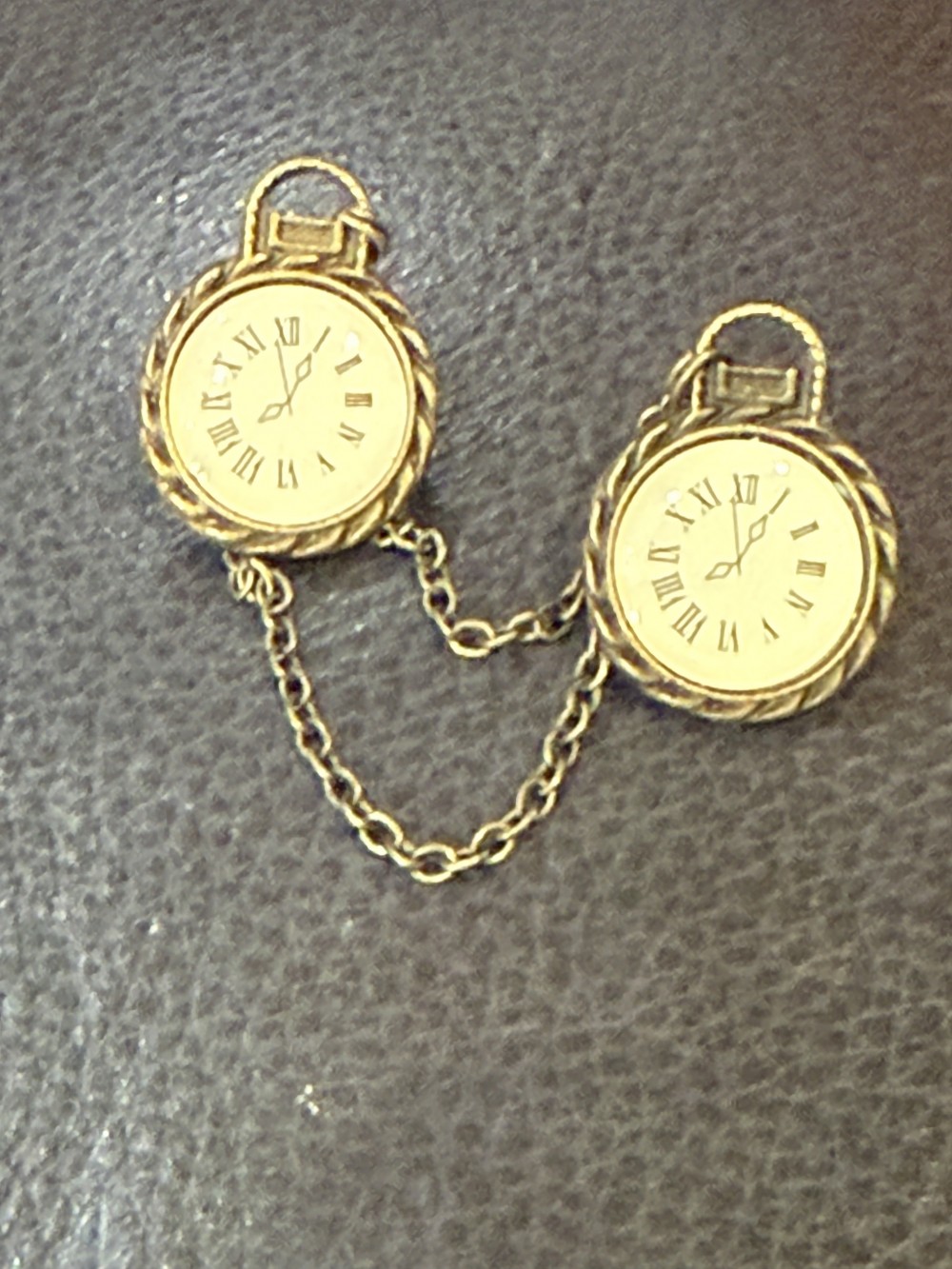 Sweater Pins - Clock Pocket Watch White Face Bronze
