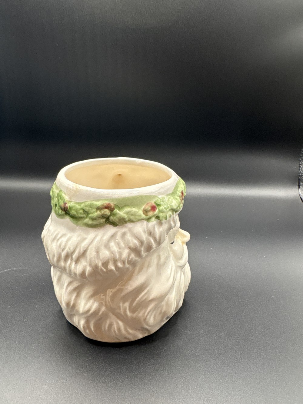 Garland Wrapped & Handle Santa Face Eyes Closed Mug