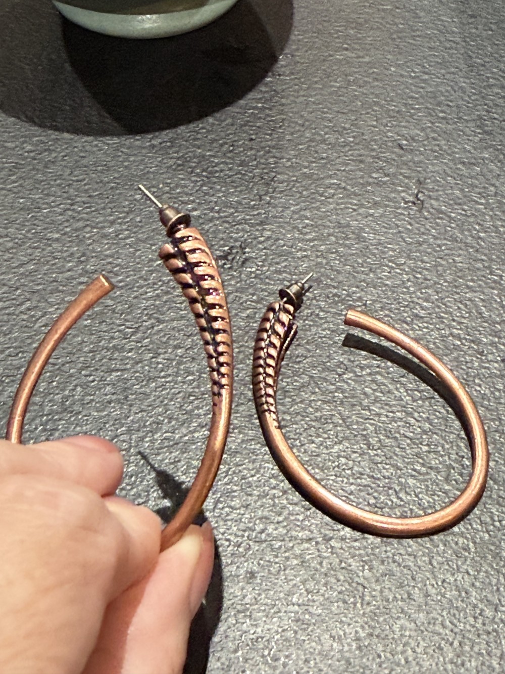 Earrings - Copper Oval Loops