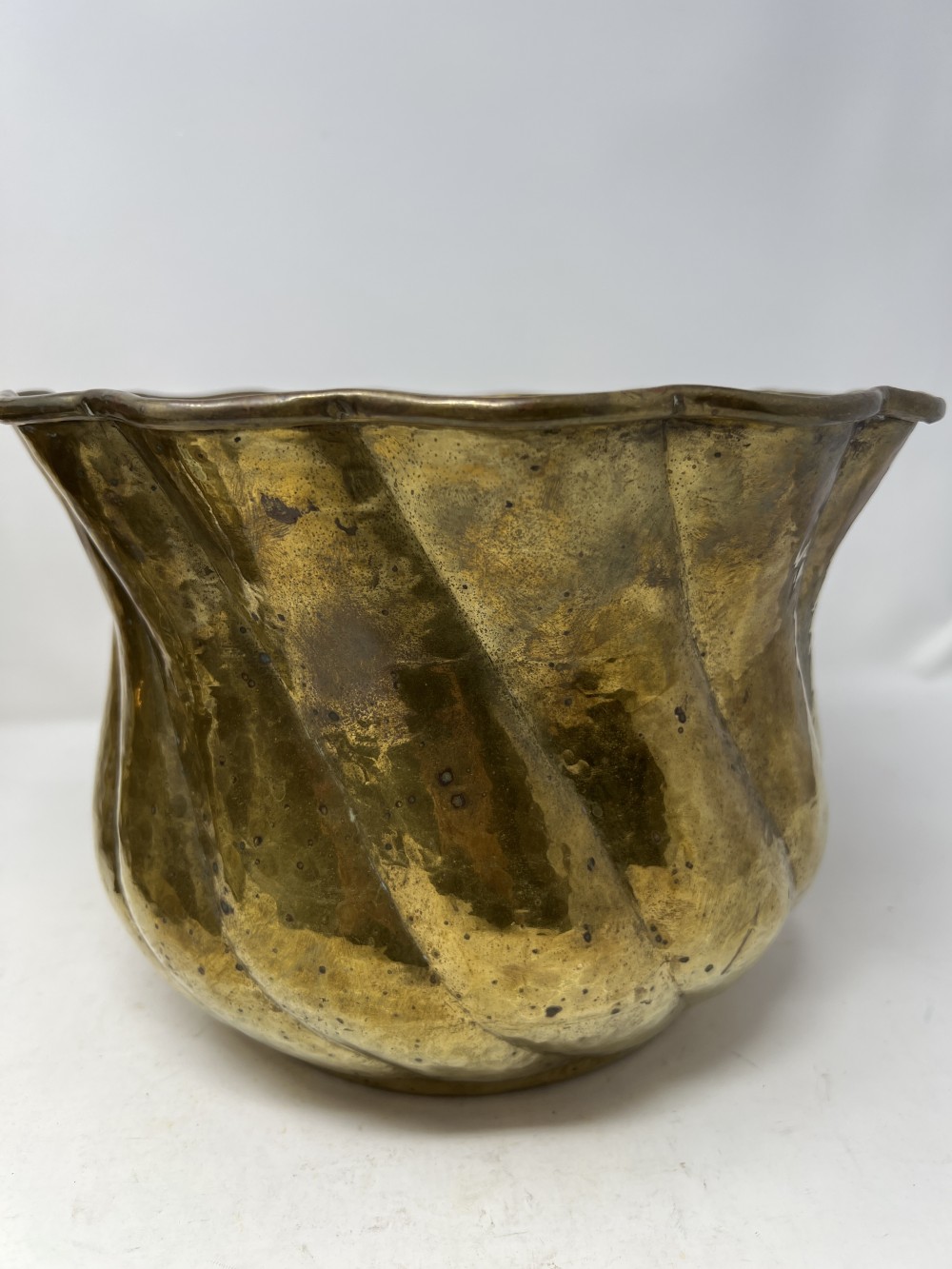 Hammered Brass Decorative Planter