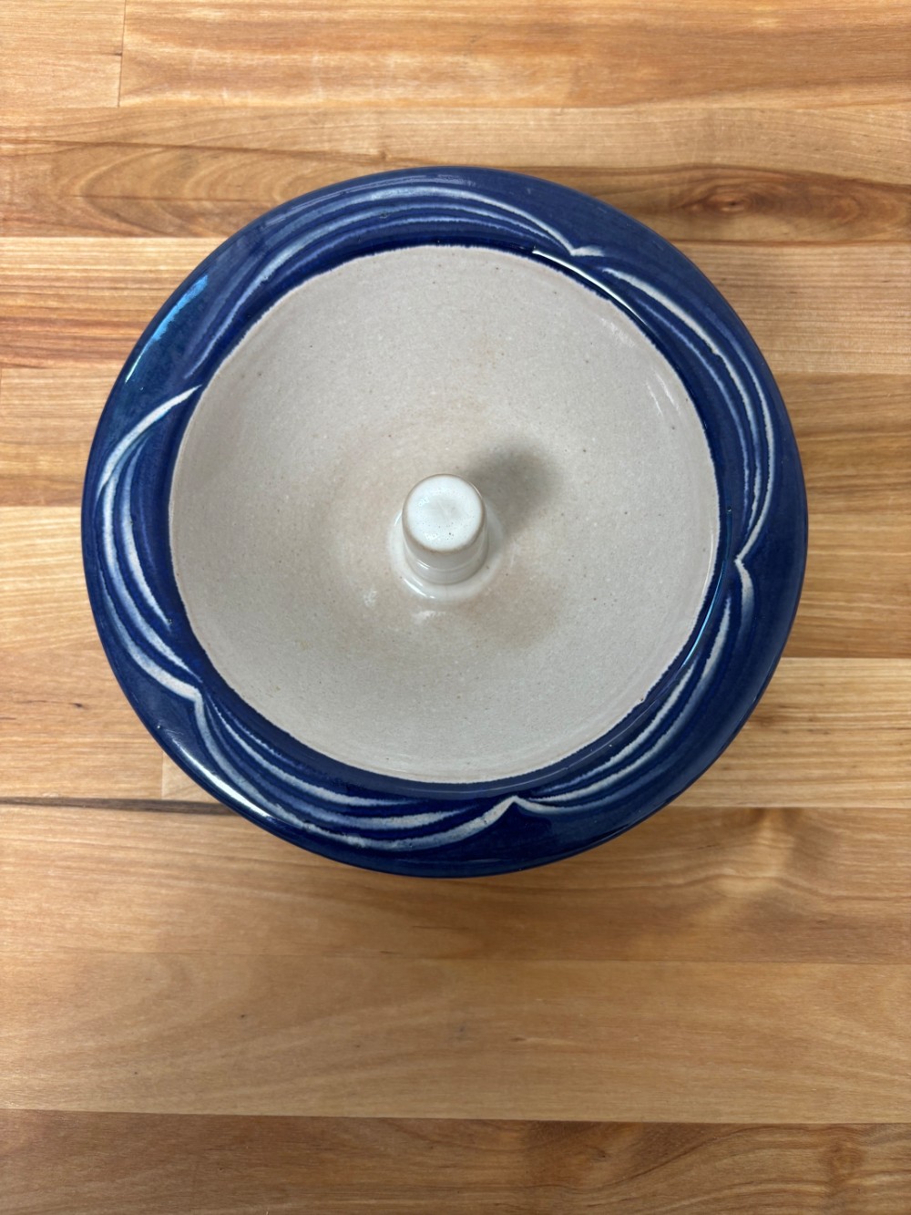 The Original Apple Baker Baking Dish Paris Maine Blue Swirl Stoneware