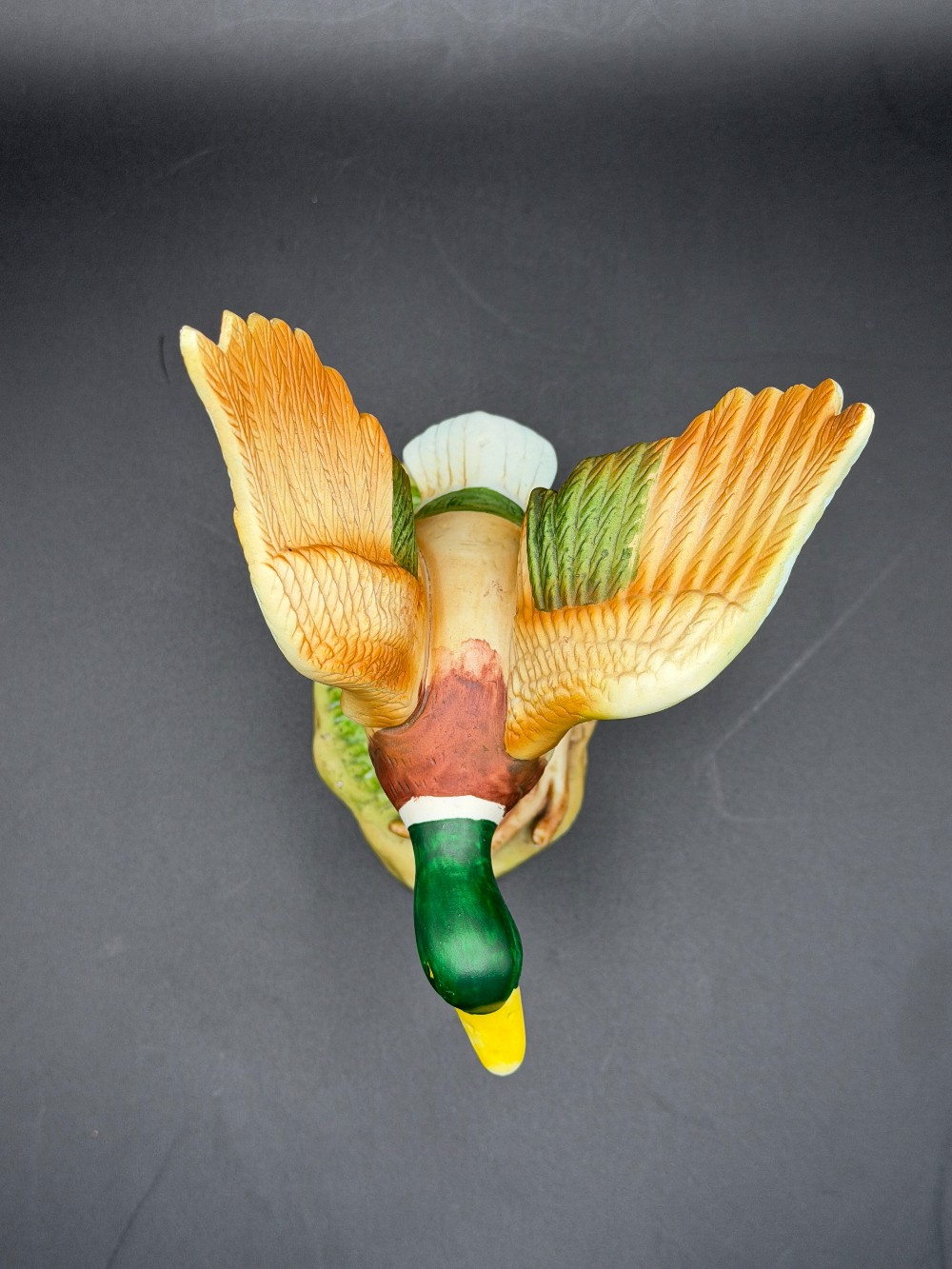 Bisque Porcelain Mallard Duck Figurine Vintage