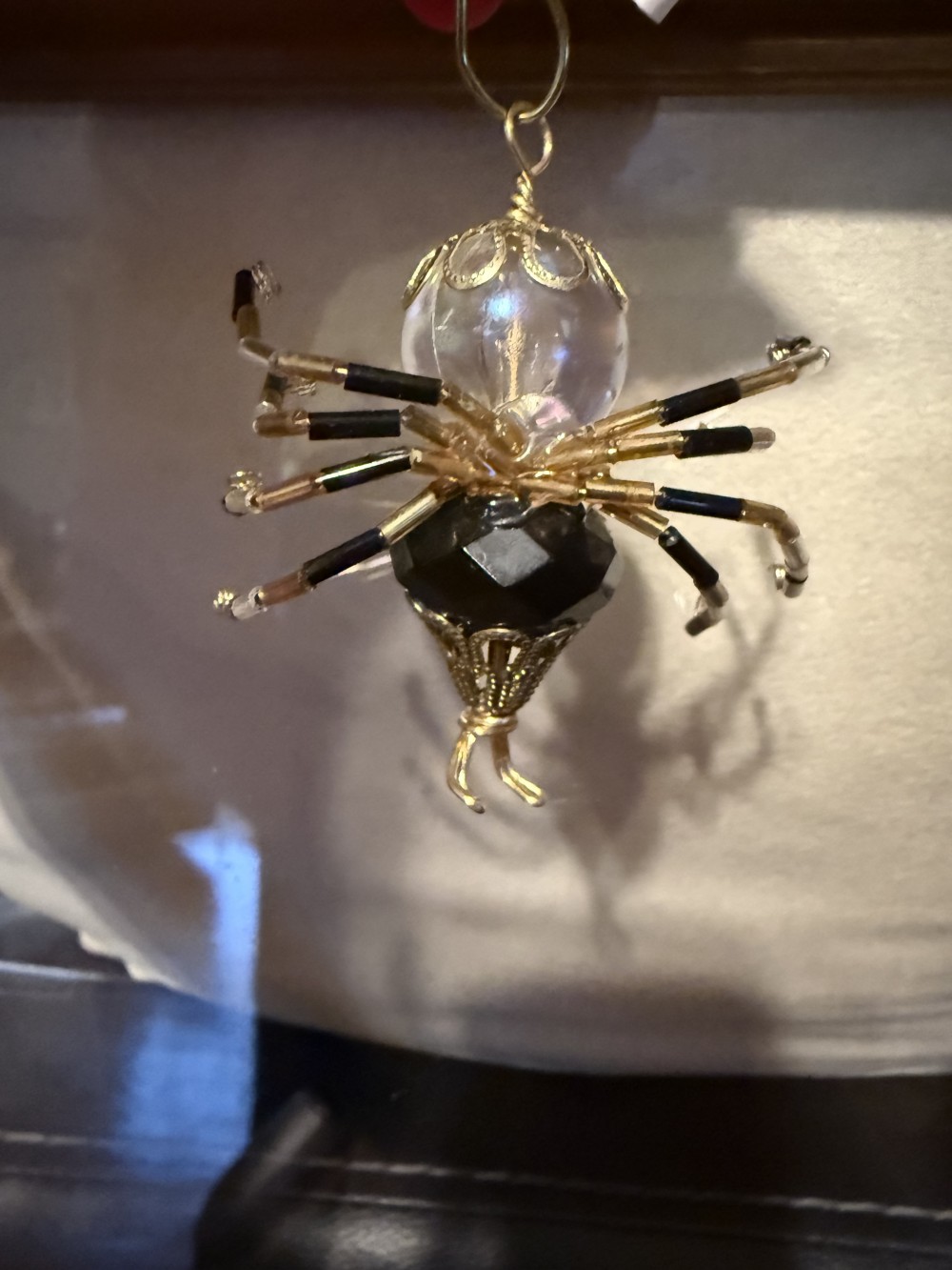 Ornament - Spider Black Clear Gold