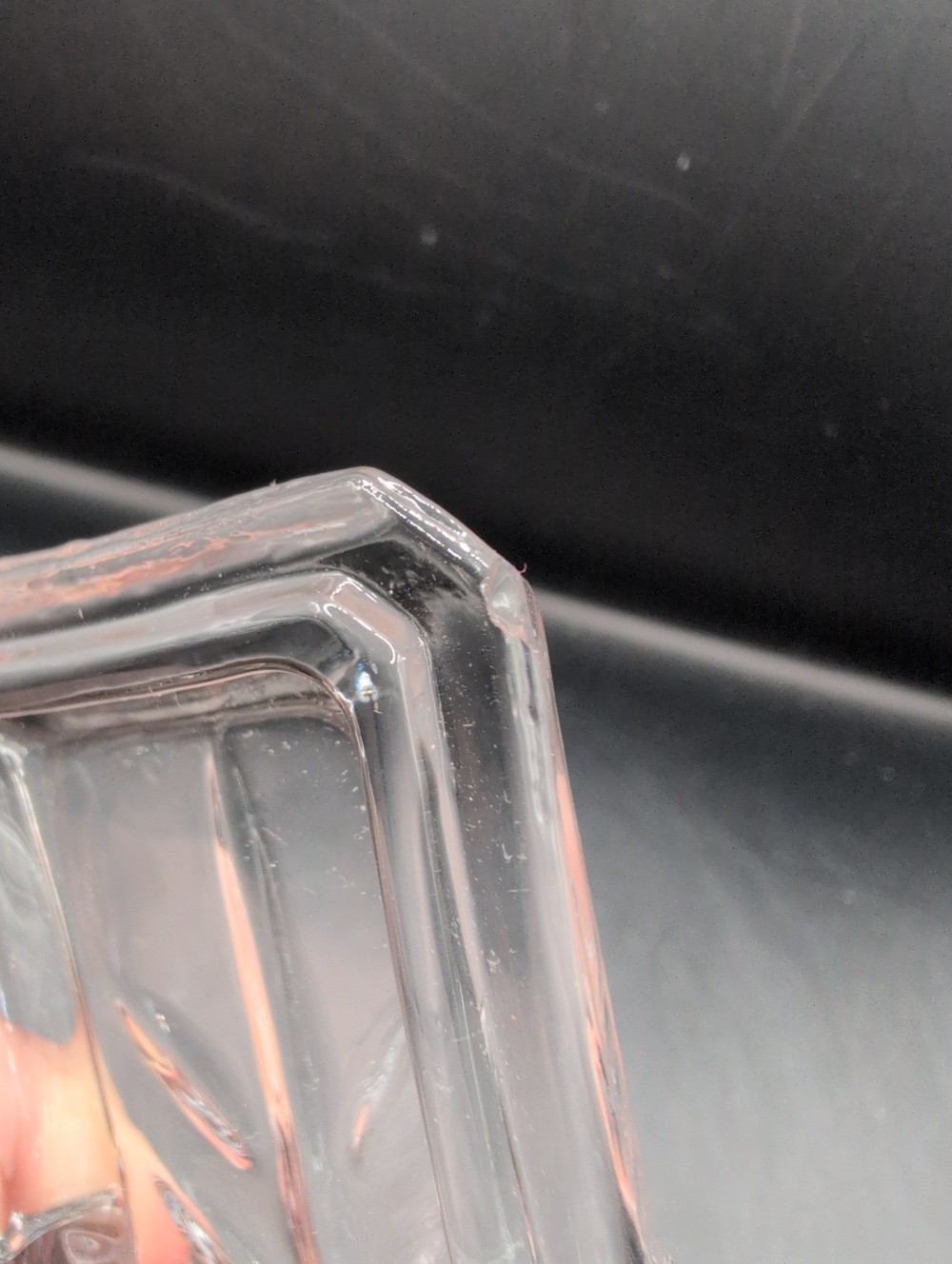 Cross Crystal trinket dish with lid, as is