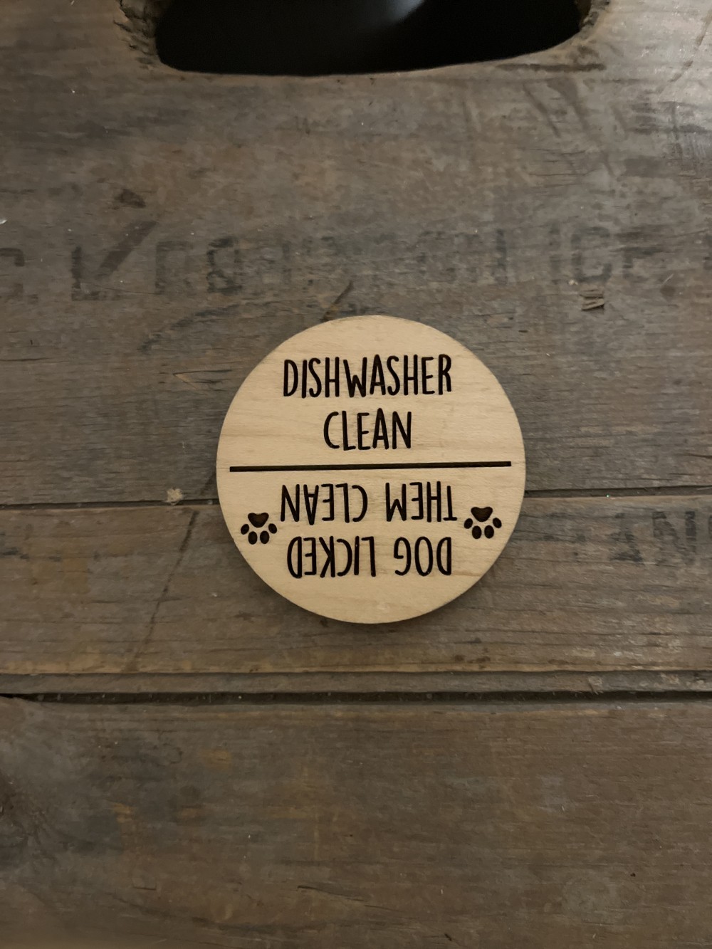 Handmade dishwasher magnet