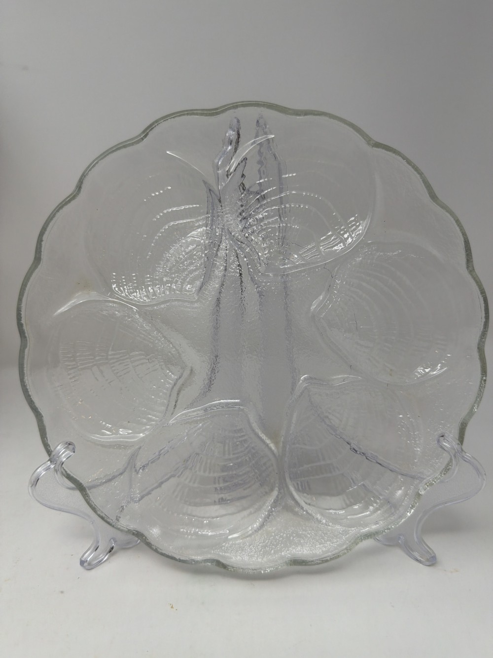 Vintage Glass Oyster Plate