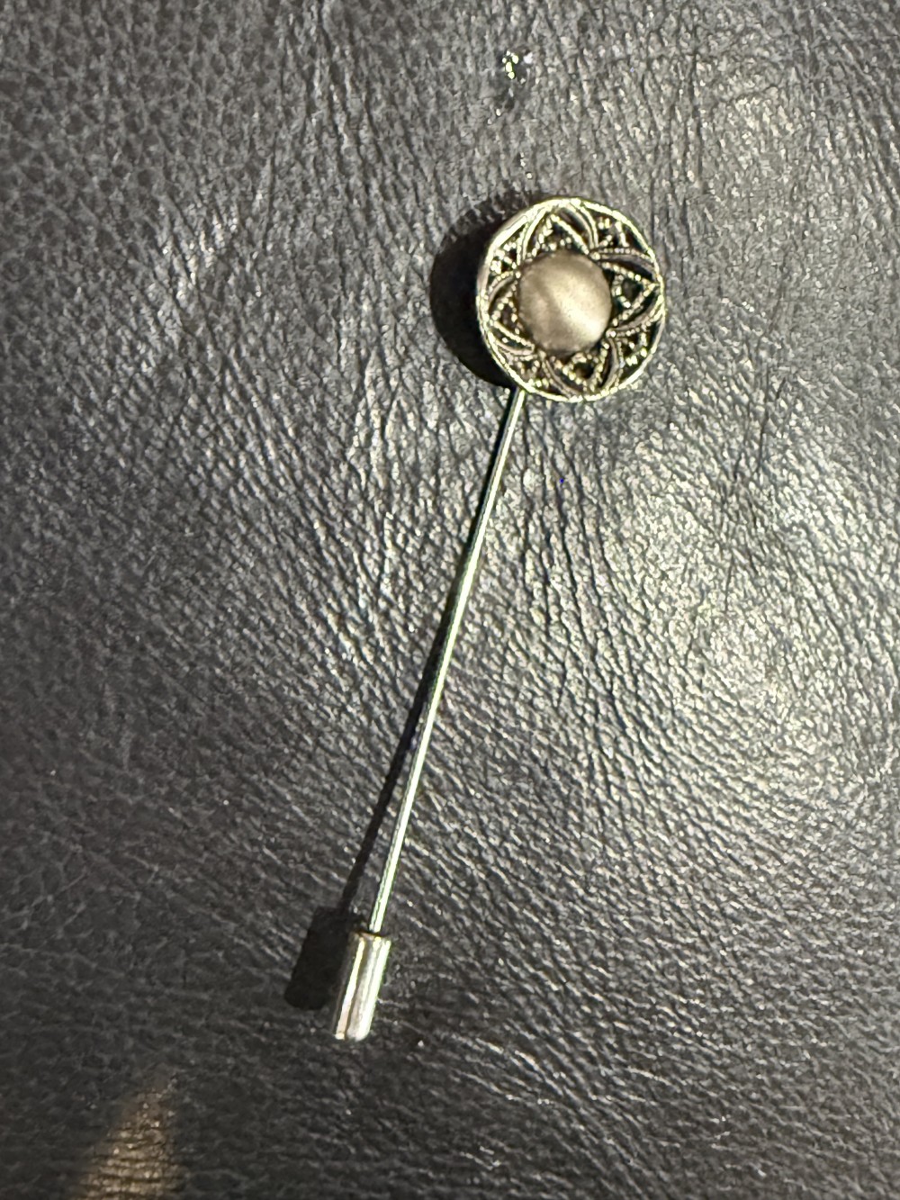 Hat Pin / Scarf Pin - Vintage Pewter Button, Lapel Pin, Hat Pins,