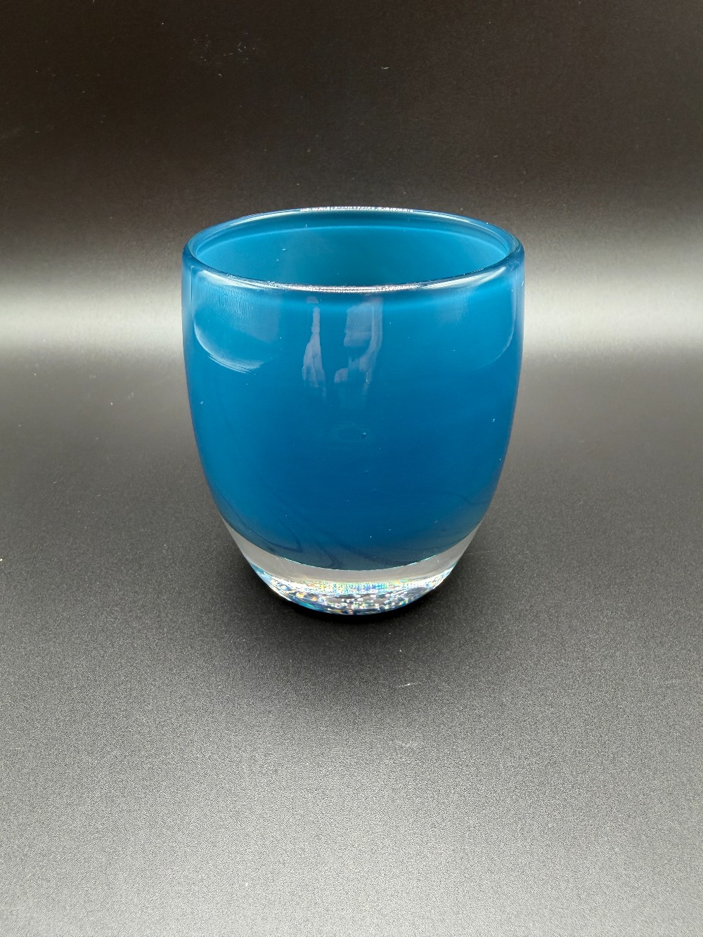 Official Glassybaby Hand-Blown Votive Candle Holder – Home Sweet Home Blue