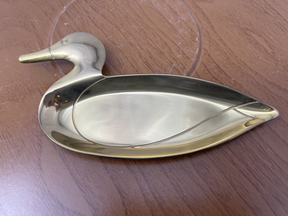 MCM Brass Duck Trinket Dish