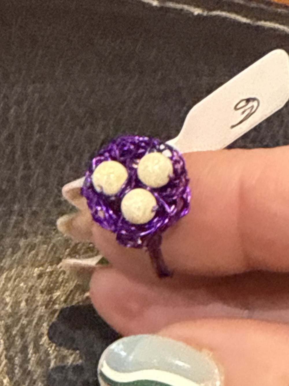 Ring - Bird Nest Purple Wire Wrapped
