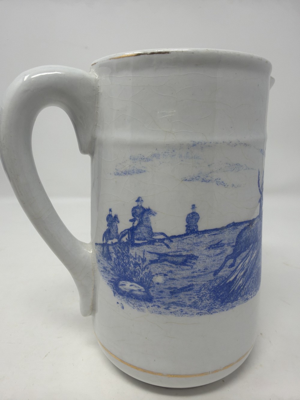 Antique Ironstone Equestrian Tankard