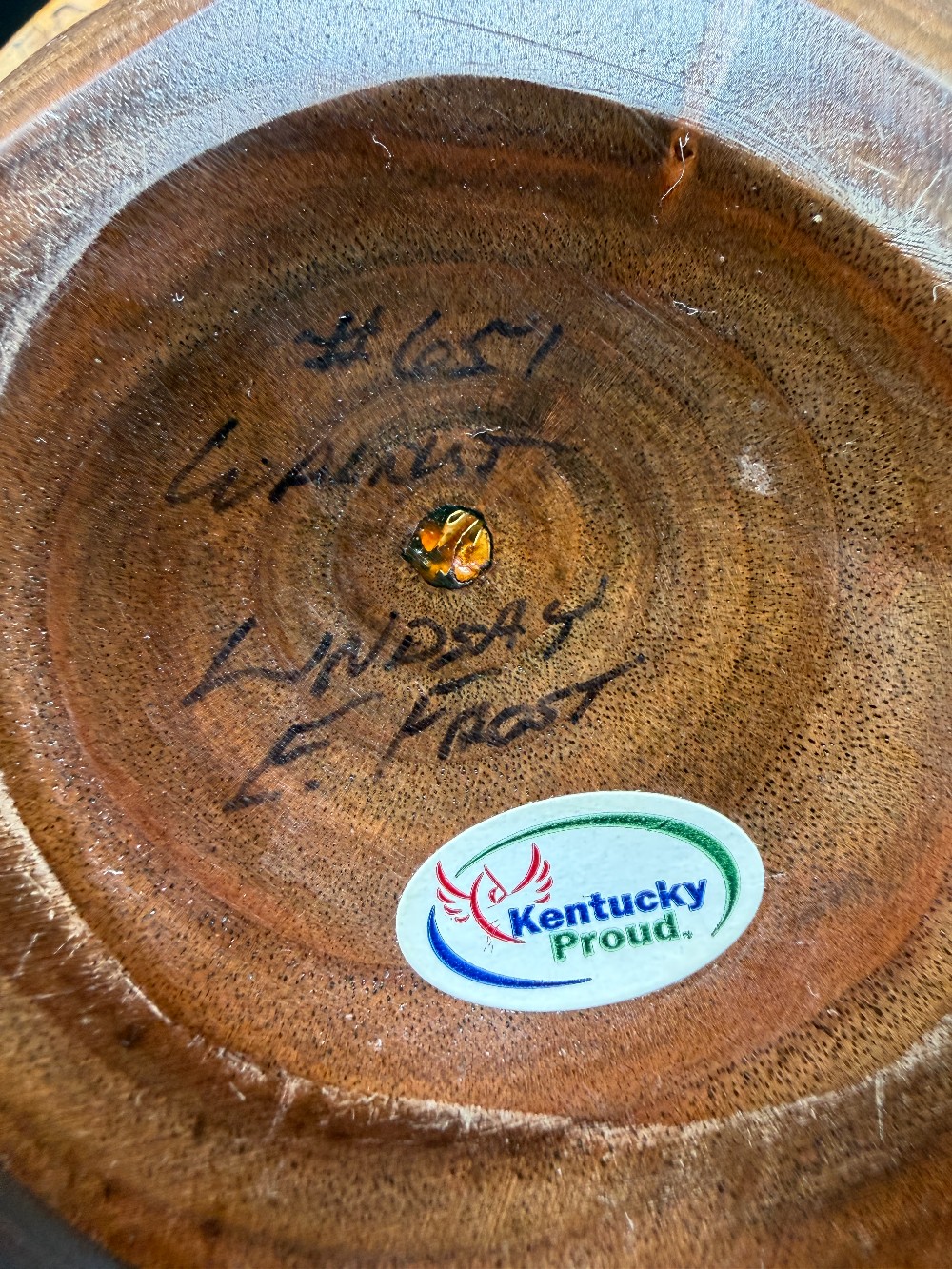 Signed Lindsay Frost Walnut Studio Art Bowl #651 – Spalted Live Edge Turning