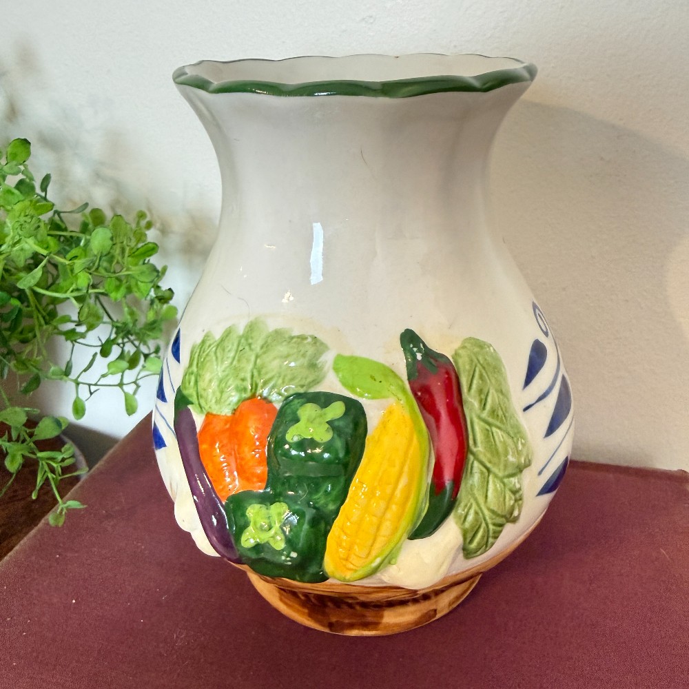 Ceramic Vegetable Motif Pitcher