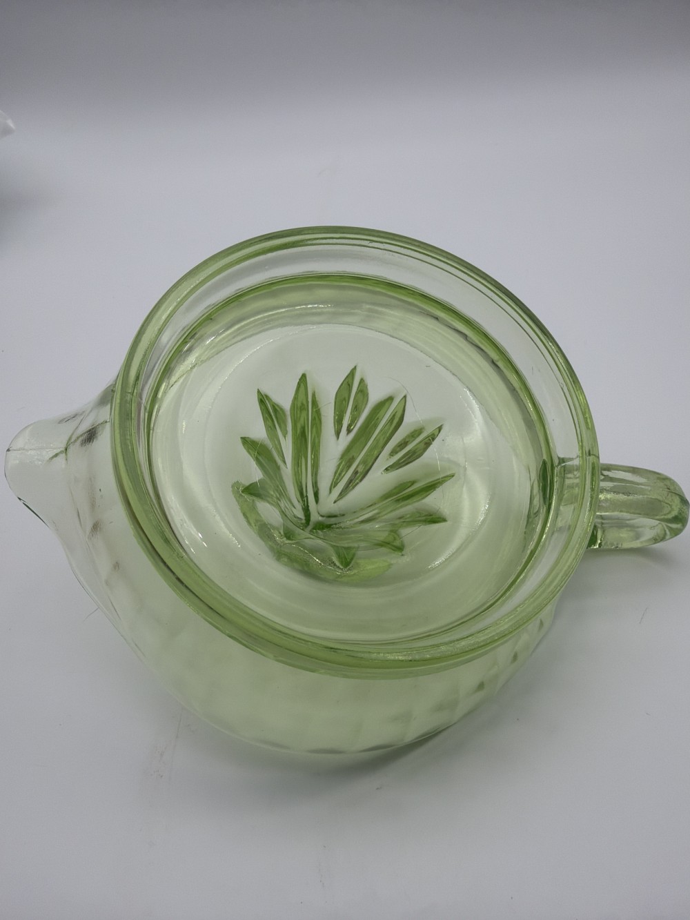 AS IS Uranium Glass Citrus Juicer