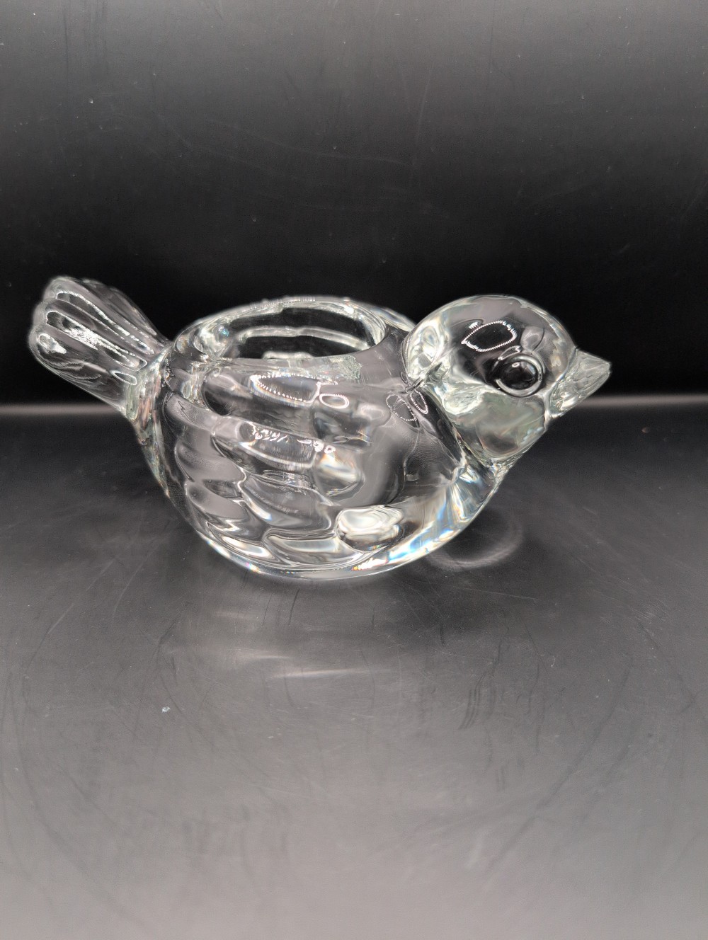 Vintage Indiana Glass bird votive holder