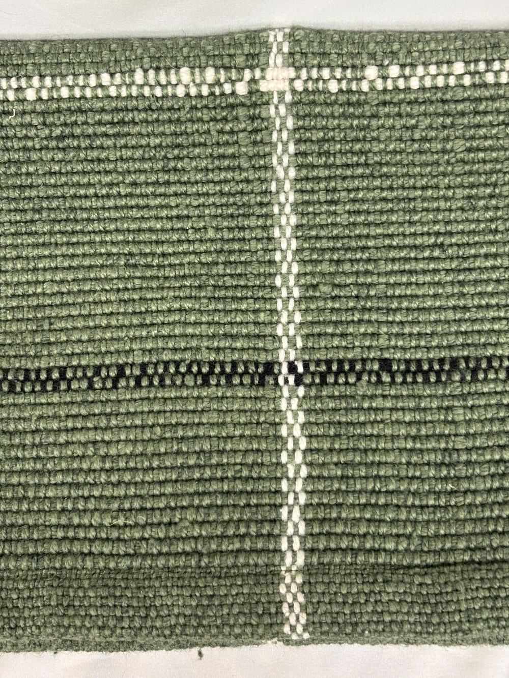 Rug woven 2x3 sage black white plaid rectangle