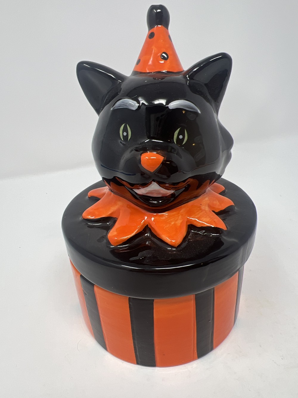 Vintage Inspired Halloween Black Cat Ceramic Dish