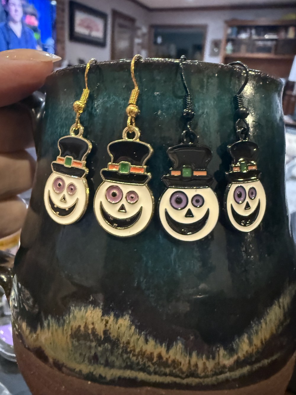 Earrings - Ghosts Wearing Hats - Halloween