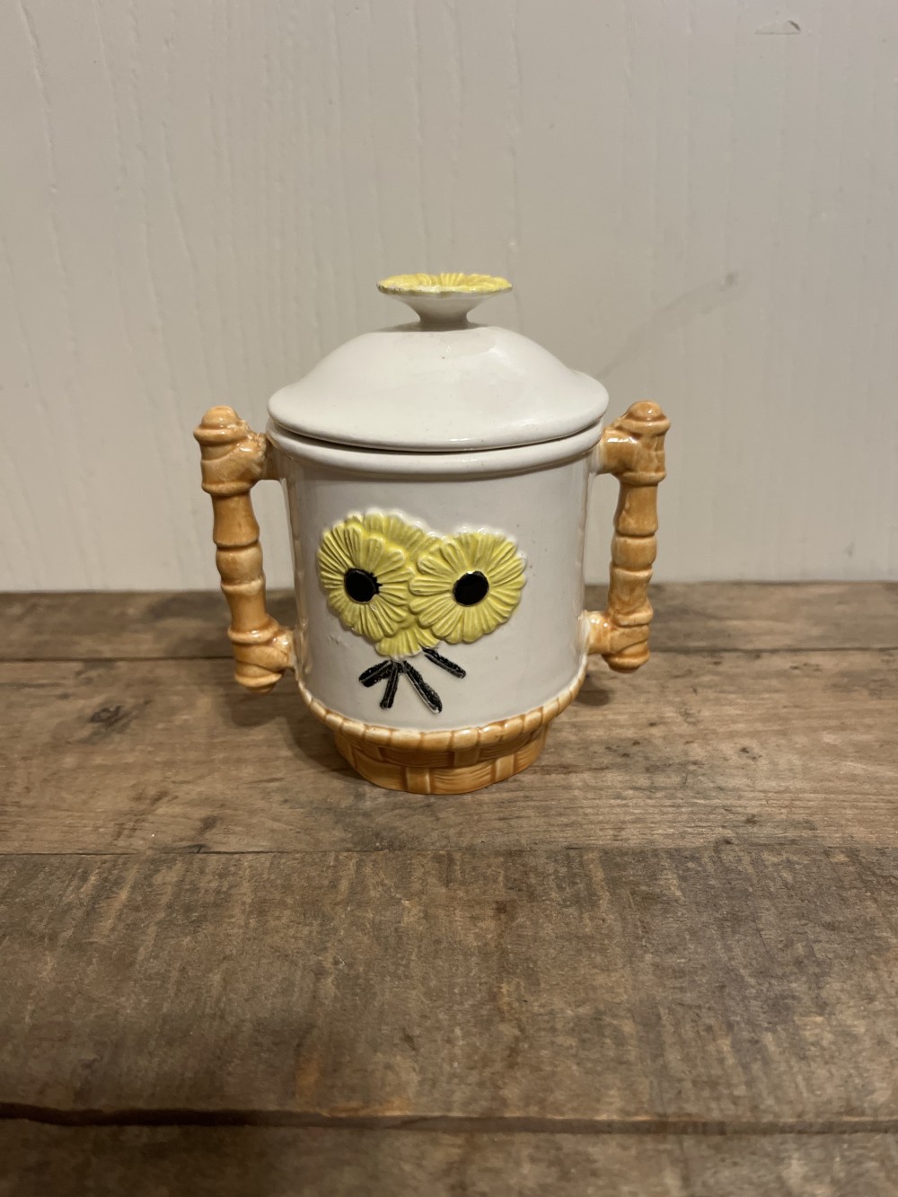 Vtg HTF sunflower sugar dish