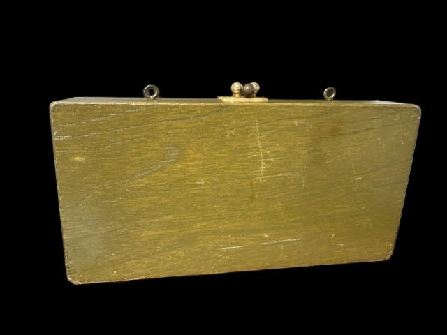 1967 Enid Collins Wood Purse with Mirror No Handle