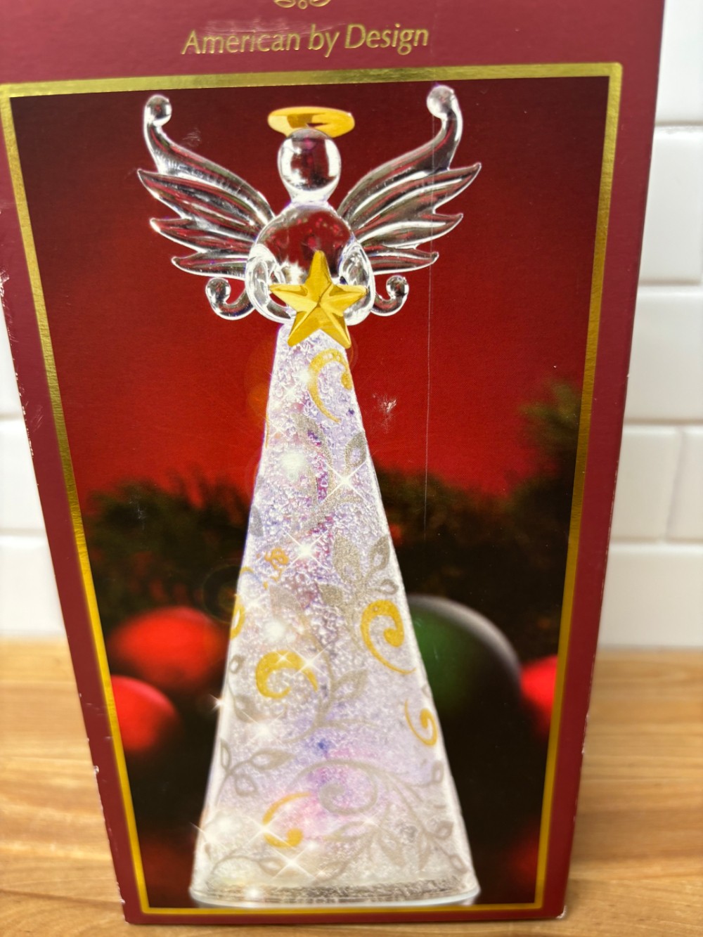 Lenox Merry & Magical Color-Changing Lit Glass Angel Figurine Christmas Light