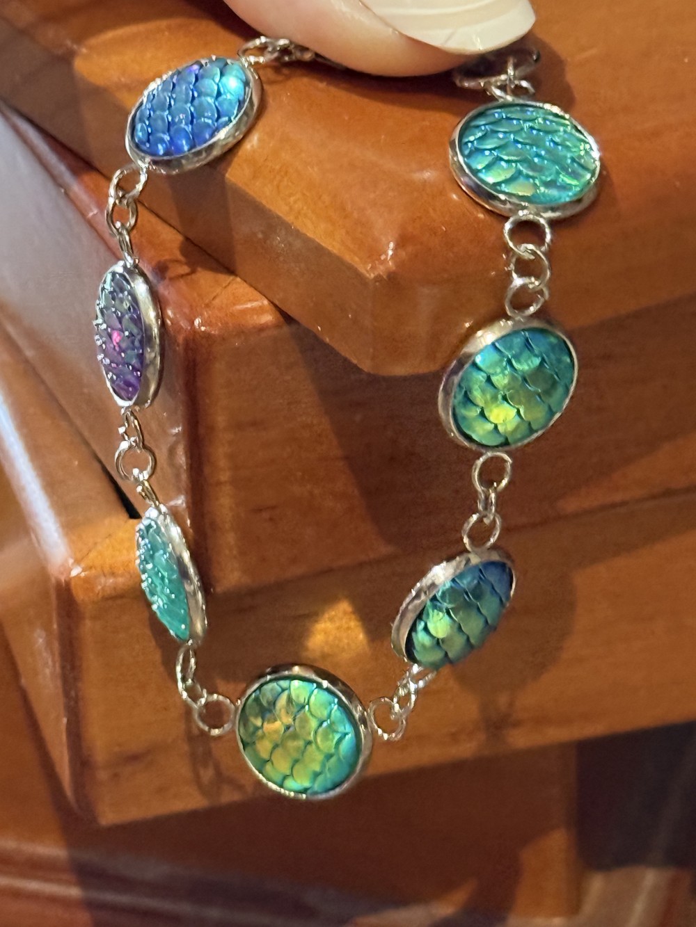 Bracelet Mermaid or Dragon Skin Medallions