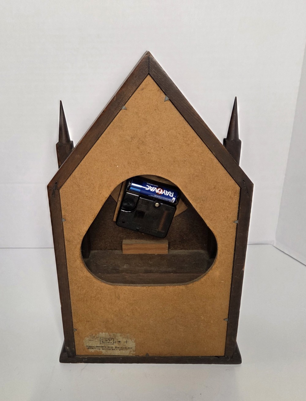 VTG German Steeple Clock Battery Operated, Works!