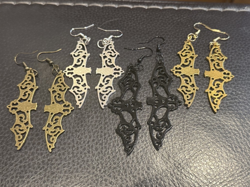 Earrings - Filigree Bats