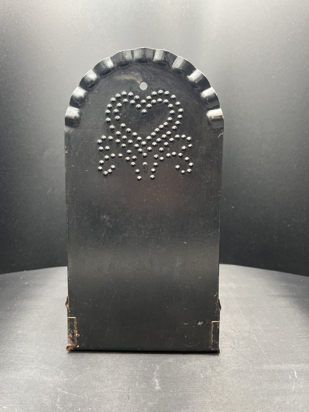Vtg Punched Tin Sconce w/ Candle