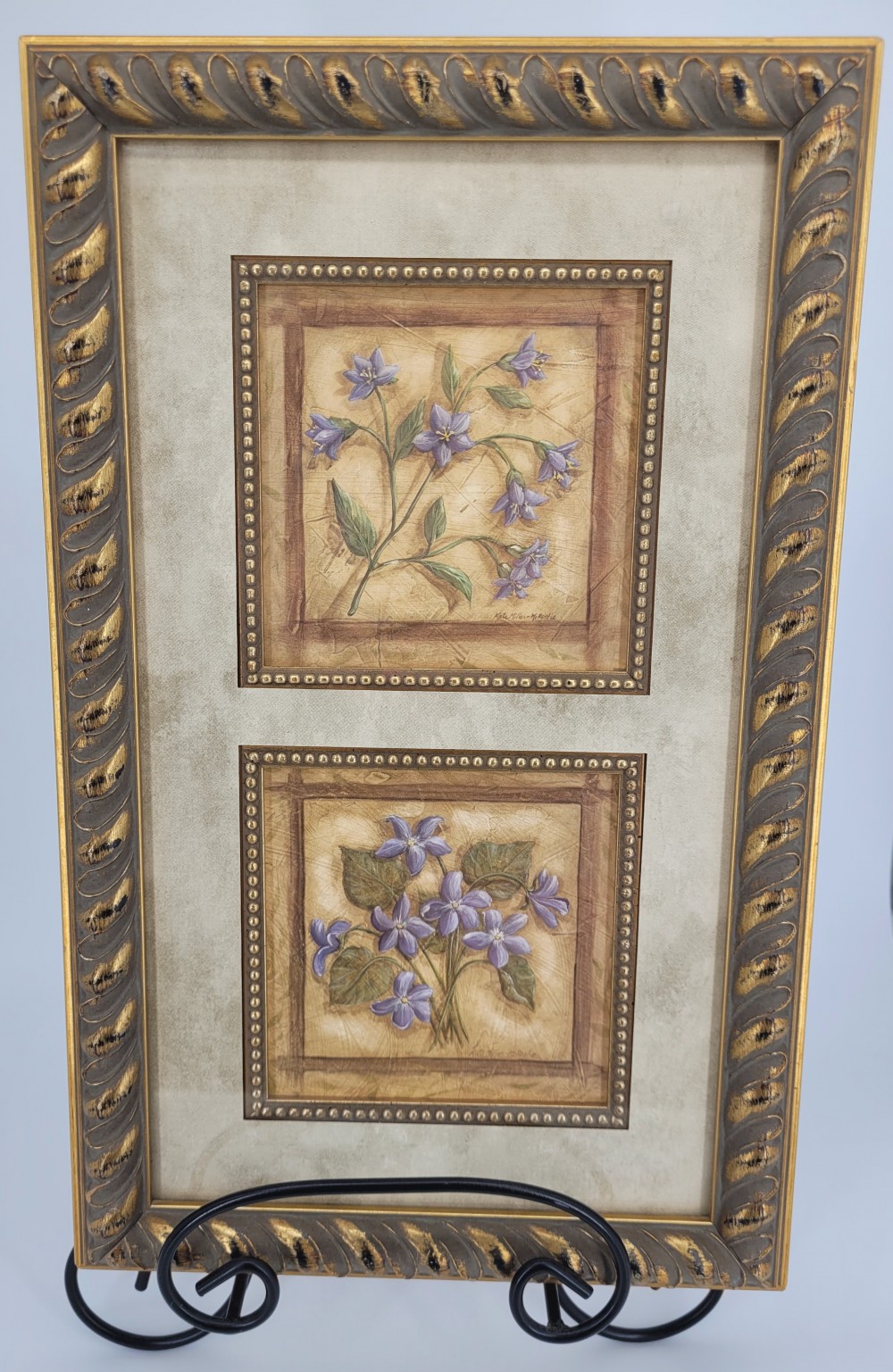VTG 90s Double Print Bellflowers Wild Violets