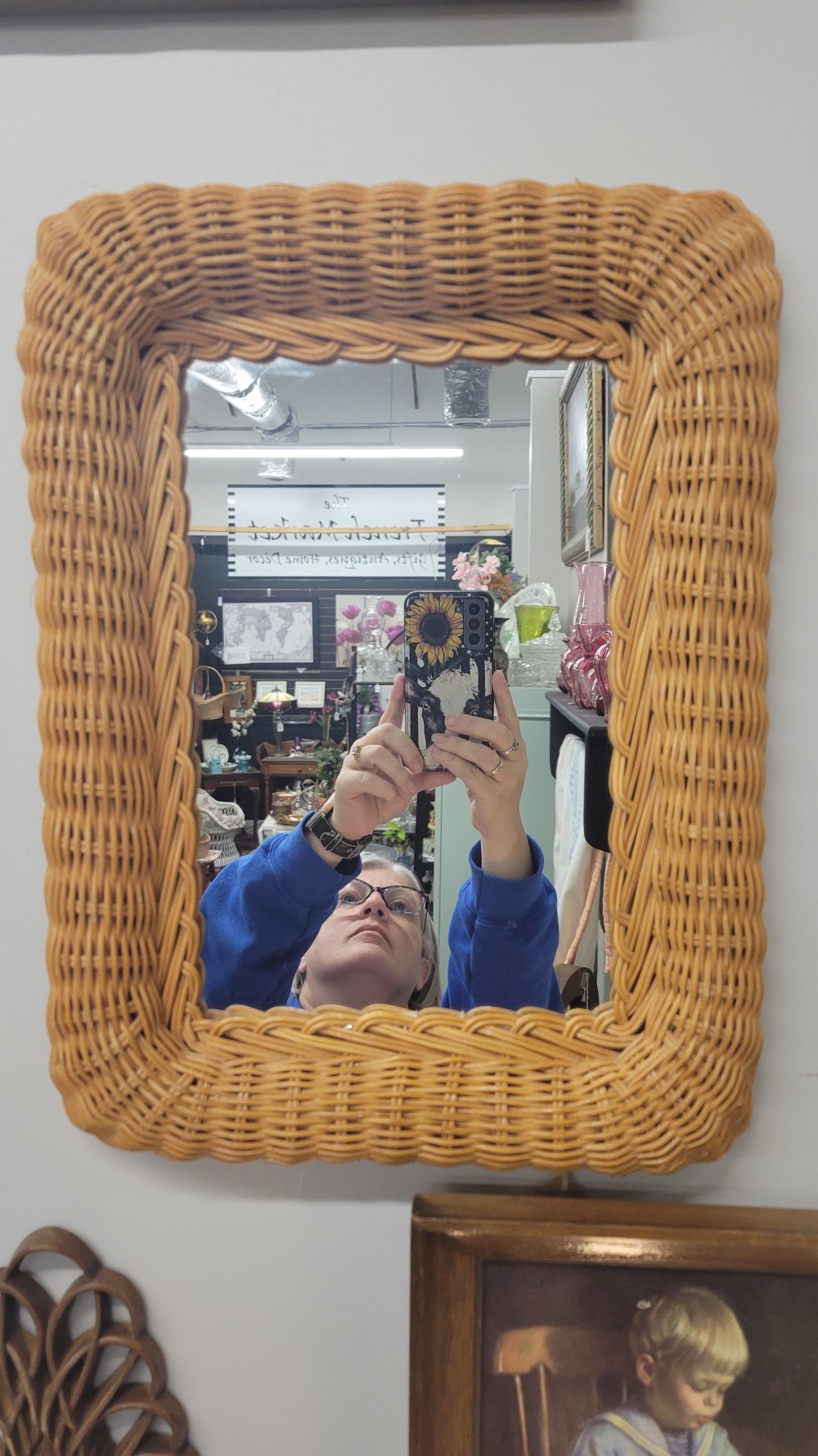 Vintage Wicker Mirror
