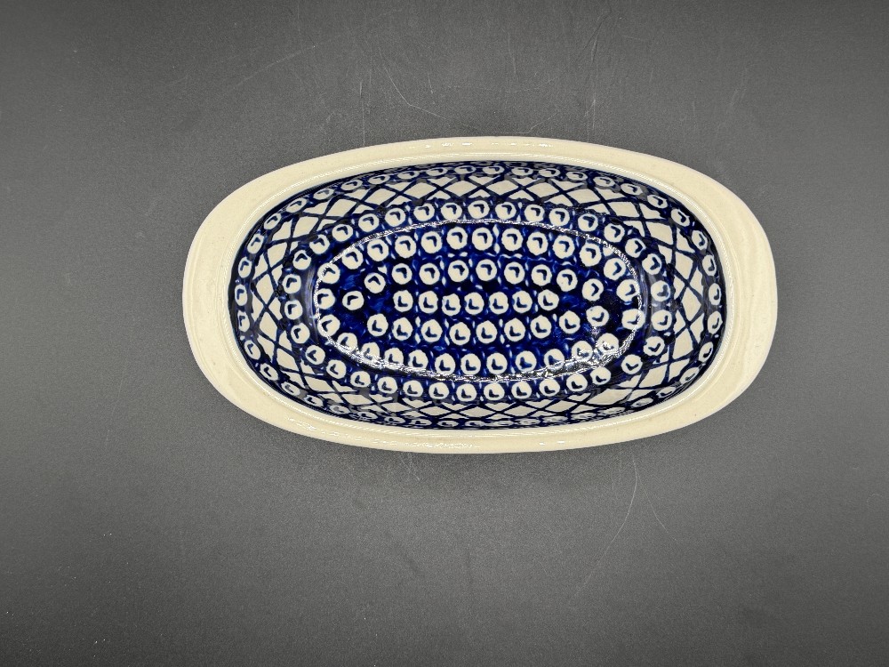First Quality Zakłady Ceramiczne Bolesławiec Polish Pottery Oval Bowl - Peacock Eye