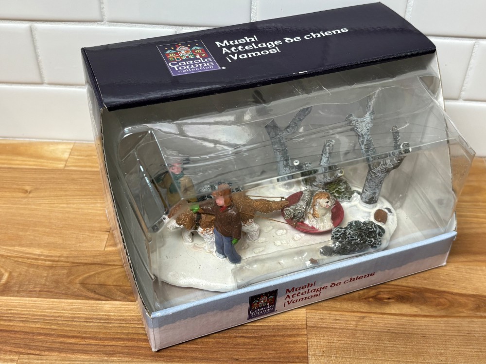 Carole Towne Mush Dog Sled Scene Lemax Christmas Village Winter Accessory