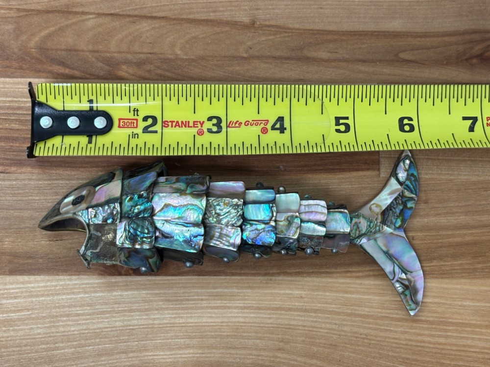 Bottle Opener Articulated Abalone Shell Fish Mexican Folk Art 6