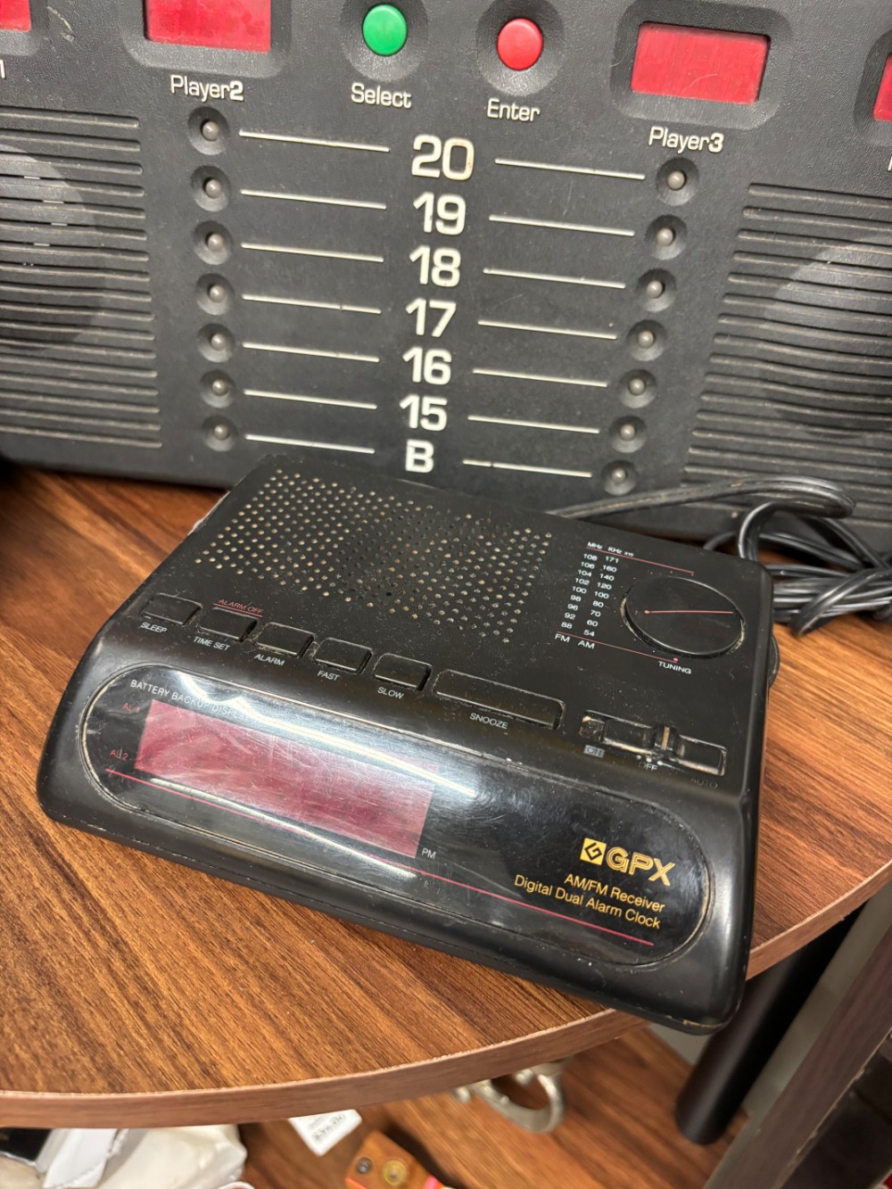 GPX AM/FM Digital Dual Alarm Clock Radio Black Red LED Display