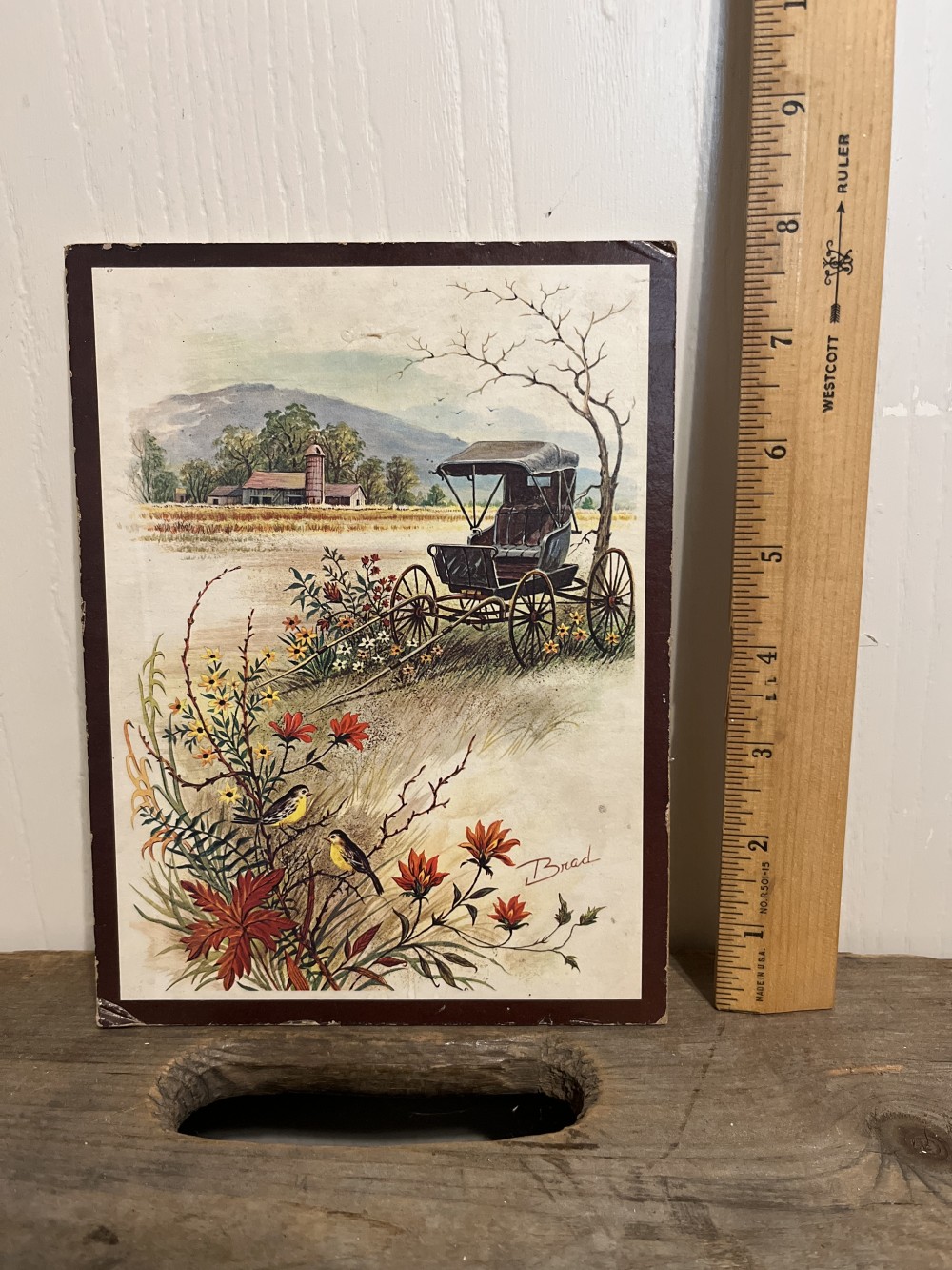 1970s Farm scene wall plaque - #1