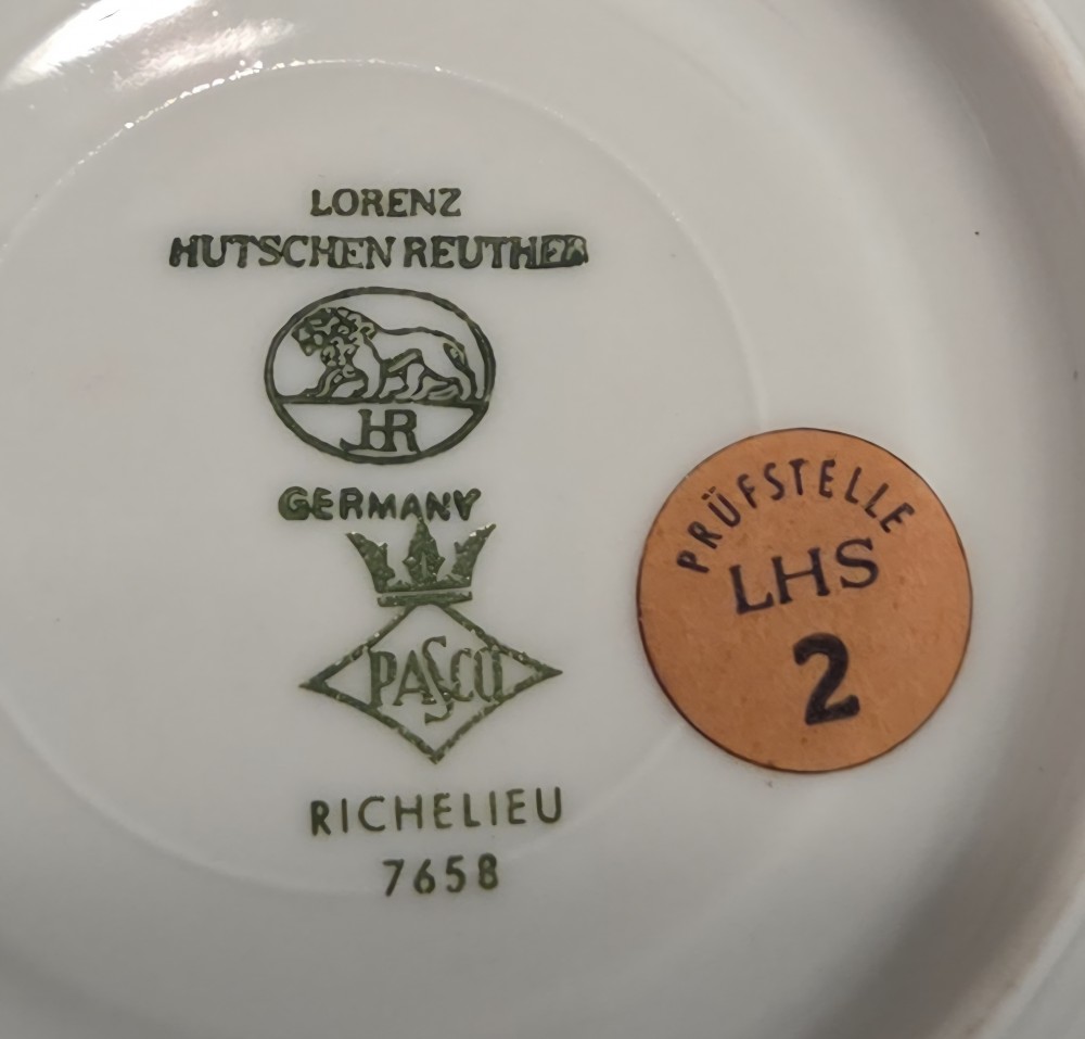 1950's Hutschenreuther Demitasse Set of 5 Cups and Saucers