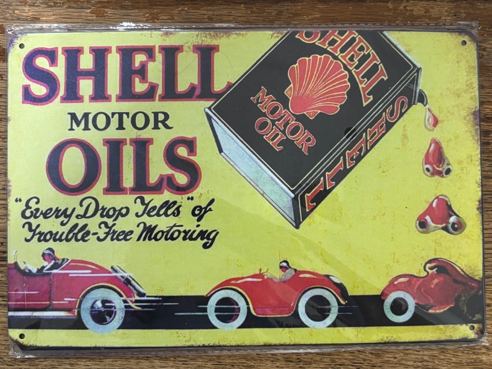 Shell Motor Oils Tin Sign 8x12 Garage Mancave