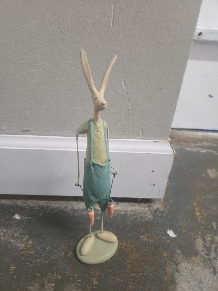 Vintage Resin & Metal Tall Bunny