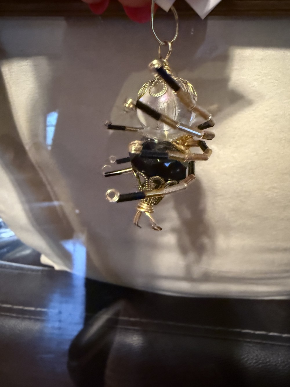 Ornament - Spider Black Clear Gold