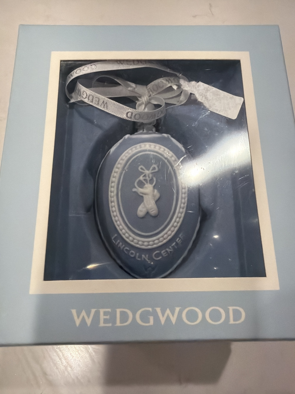 Rare Wedgwood 2007 Lincoln Center Ornament Blue Jasperware