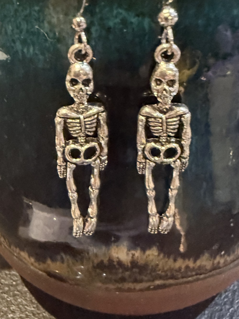 Earrings - Silver Skeleton