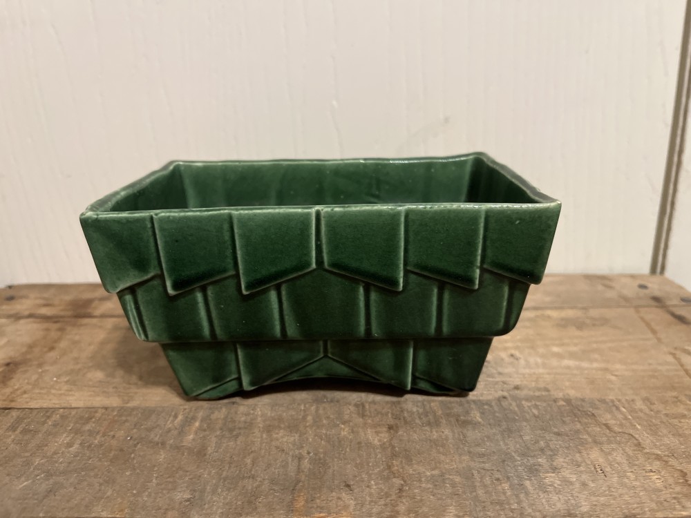 Vtg green Cookson Pottery planter