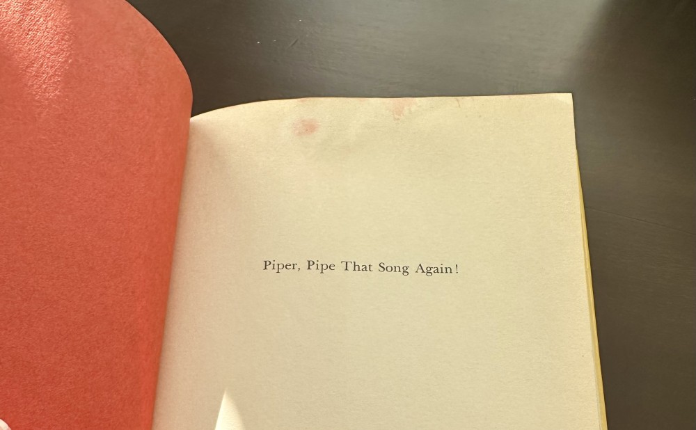 Children’s book- Piper, Pipe That Song Again, 1965