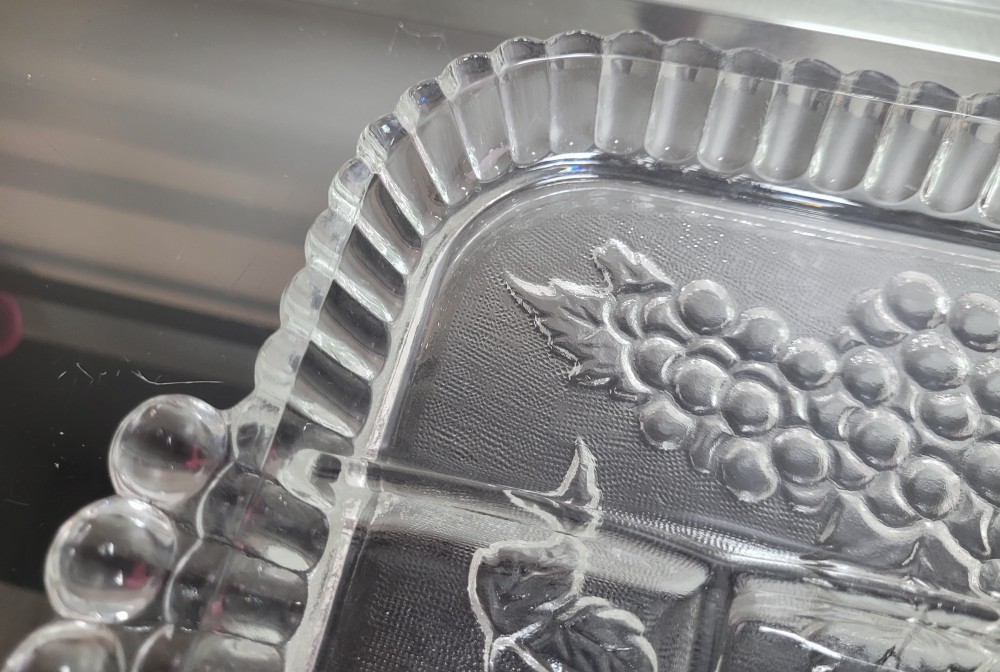 VTG Indiana Glass Crystal Happenings 5 section relish tray