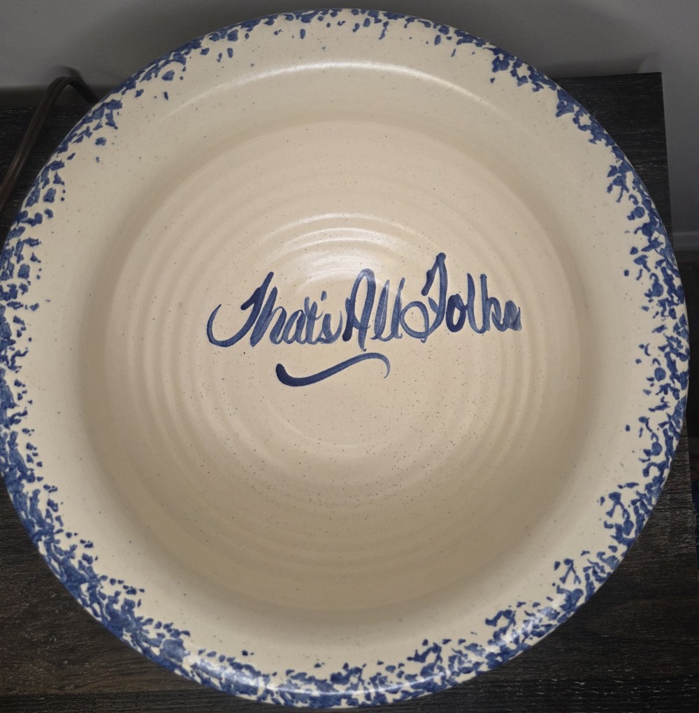 VTG Handmade Pottery Popcorn Bowl
